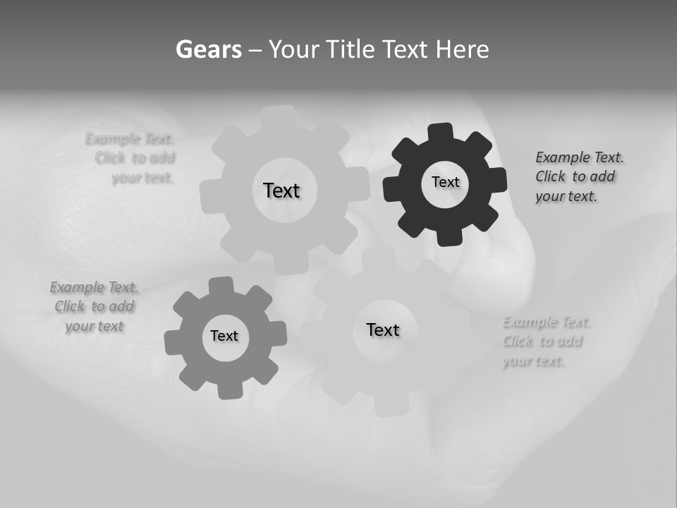 Teacher And Three Preschoolers Playing With Wooden Blocks PowerPoint Template