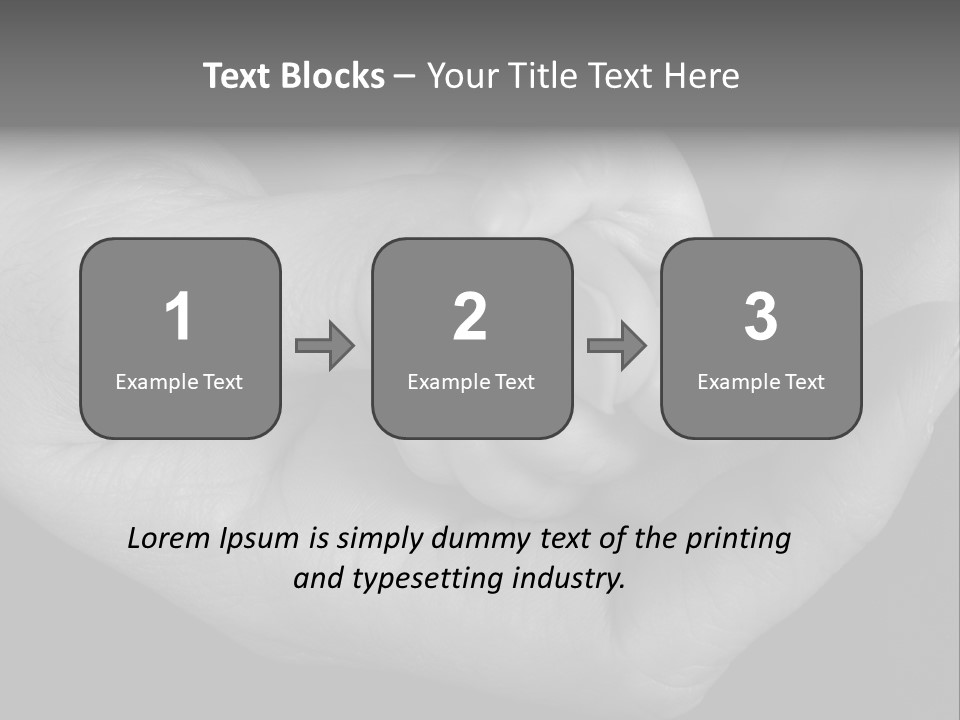 Teacher And Three Preschoolers Playing With Wooden Blocks PowerPoint Template