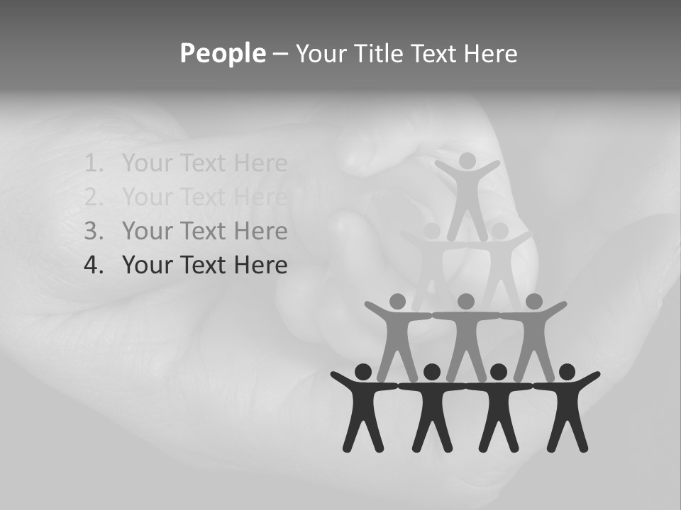 Teacher And Three Preschoolers Playing With Wooden Blocks PowerPoint Template