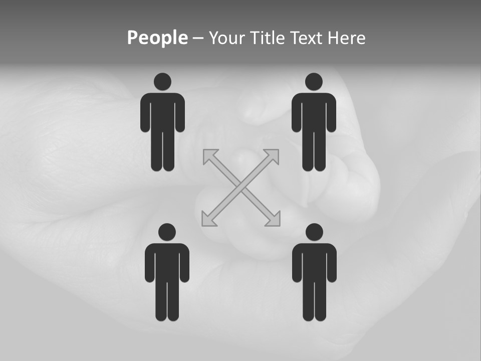 Teacher And Three Preschoolers Playing With Wooden Blocks PowerPoint Template