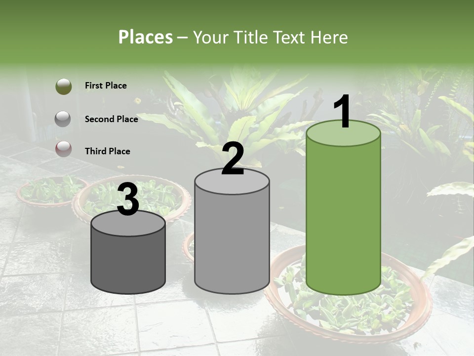Pot With Floating Plants In Balinese Architectural Style PowerPoint Template