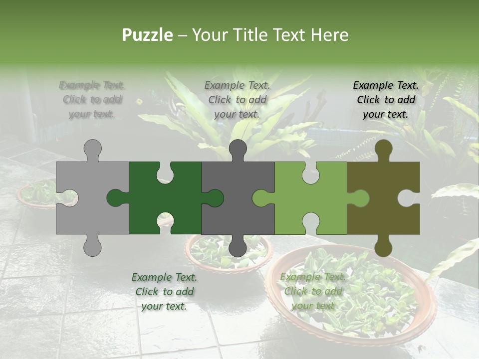 Pot With Floating Plants In Balinese Architectural Style PowerPoint Template