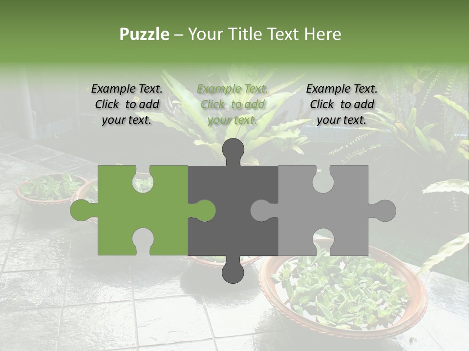 Pot With Floating Plants In Balinese Architectural Style PowerPoint Template