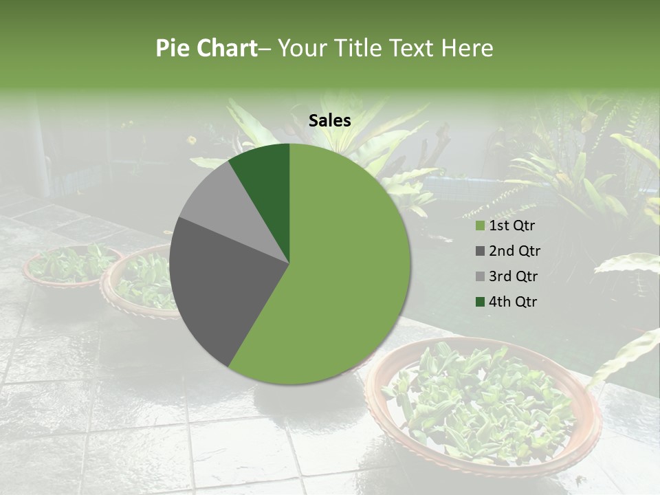 Pot With Floating Plants In Balinese Architectural Style PowerPoint Template