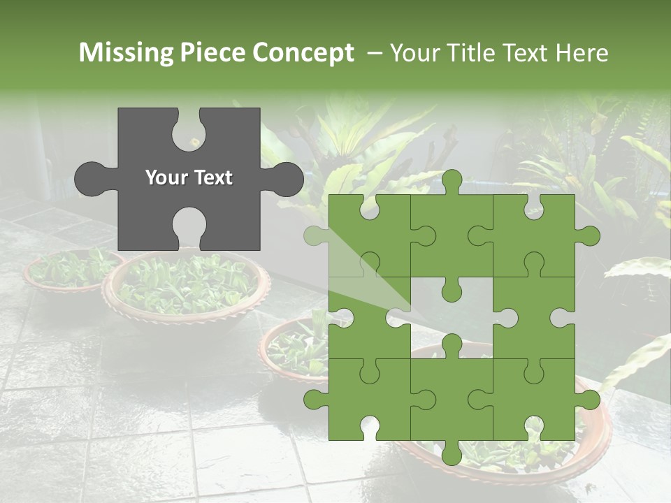 Pot With Floating Plants In Balinese Architectural Style PowerPoint Template