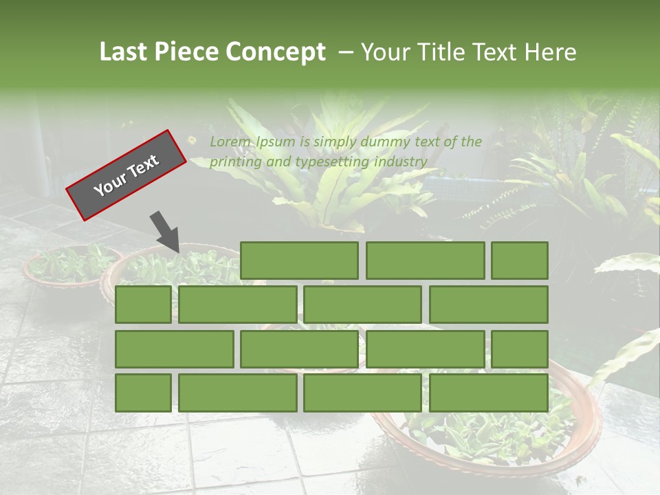 Pot With Floating Plants In Balinese Architectural Style PowerPoint Template