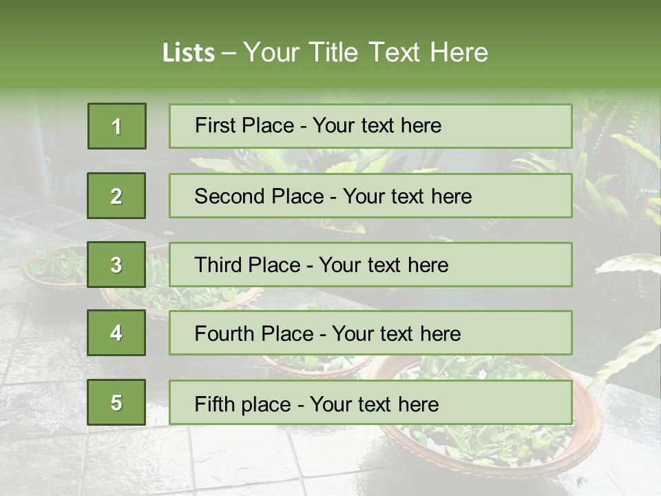 Pot With Floating Plants In Balinese Architectural Style PowerPoint Template