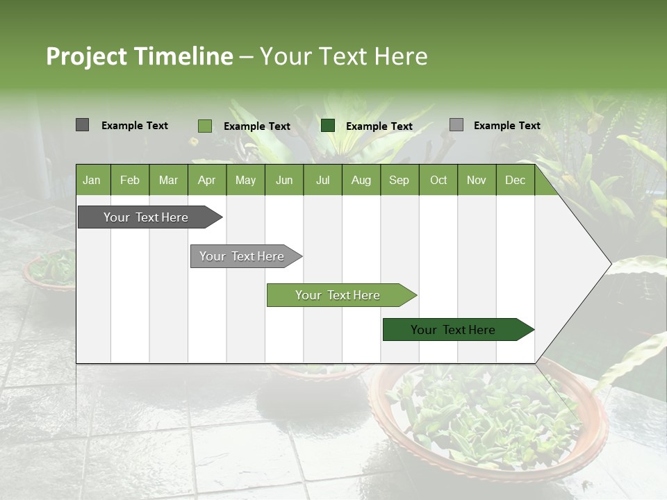 Pot With Floating Plants In Balinese Architectural Style PowerPoint Template