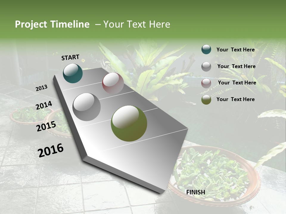 Pot With Floating Plants In Balinese Architectural Style PowerPoint Template