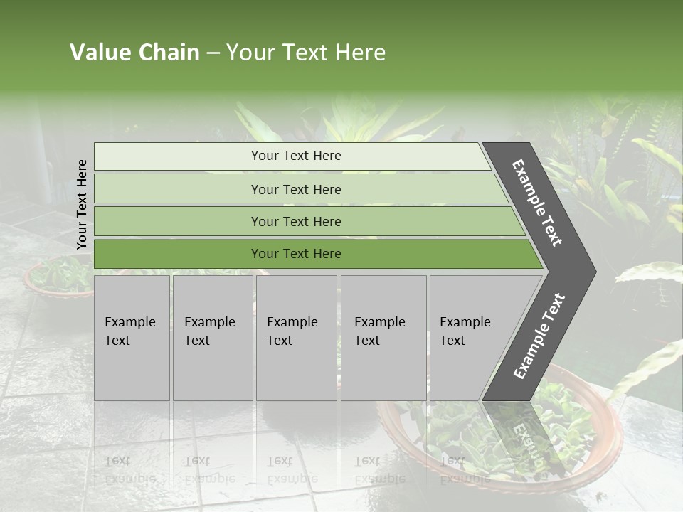 Pot With Floating Plants In Balinese Architectural Style PowerPoint Template
