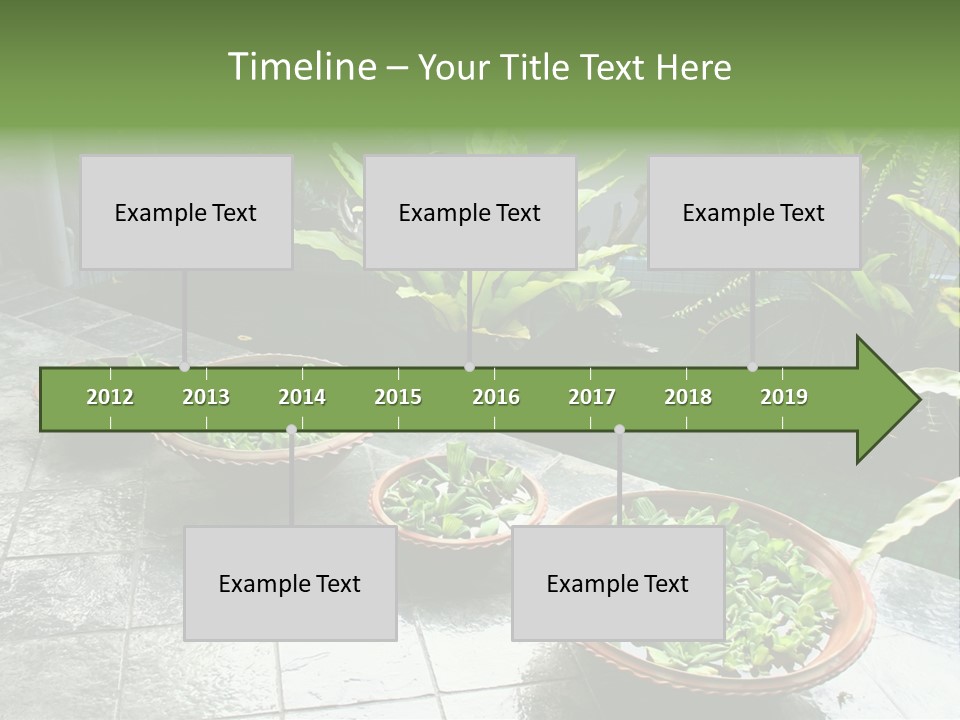 Pot With Floating Plants In Balinese Architectural Style PowerPoint Template