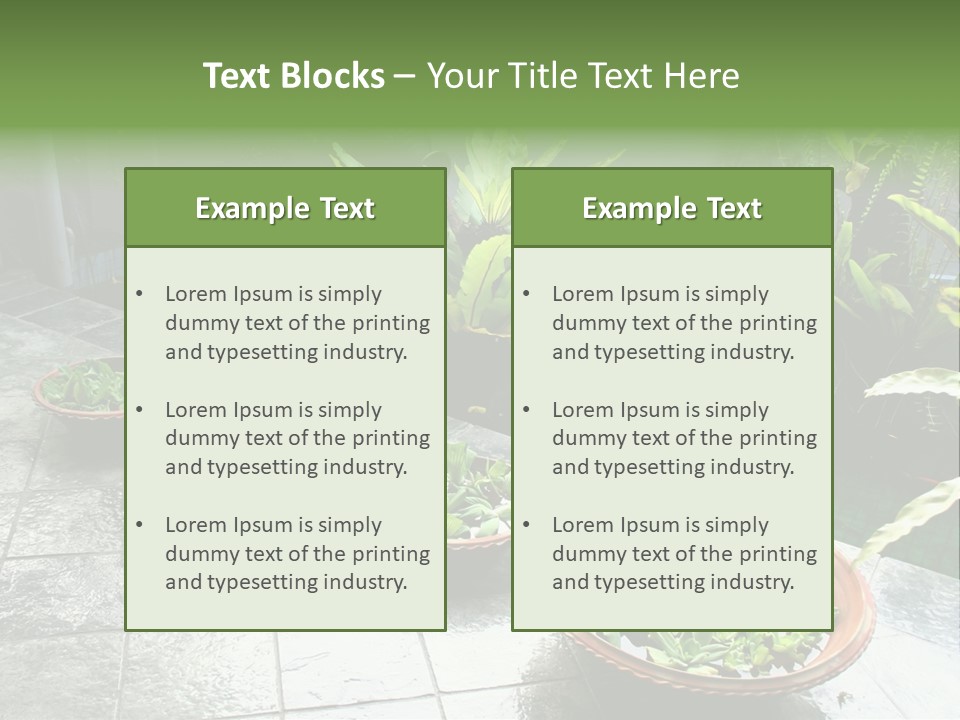 Pot With Floating Plants In Balinese Architectural Style PowerPoint Template