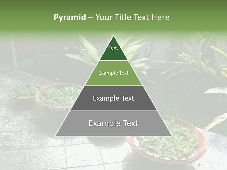 Pot With Floating Plants In Balinese Architectural Style PowerPoint Template