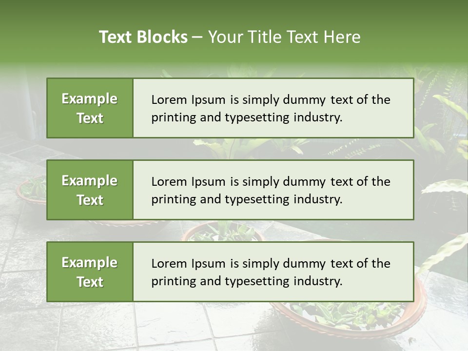 Pot With Floating Plants In Balinese Architectural Style PowerPoint Template