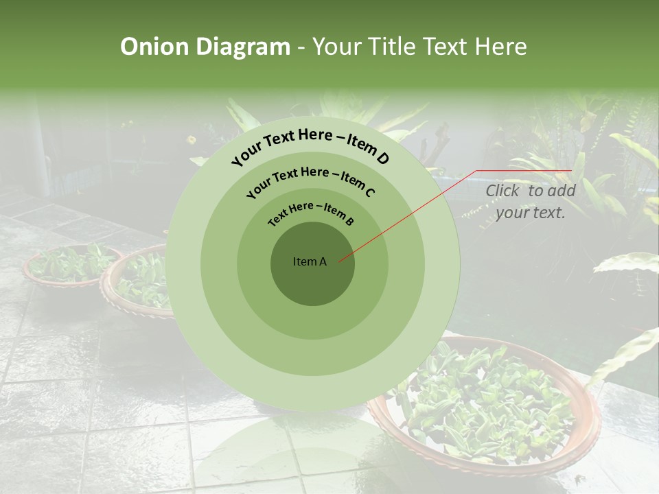 Pot With Floating Plants In Balinese Architectural Style PowerPoint Template