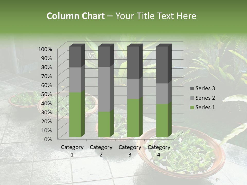 Pot With Floating Plants In Balinese Architectural Style PowerPoint Template