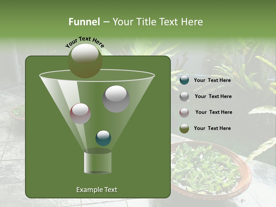 Pot With Floating Plants In Balinese Architectural Style PowerPoint Template