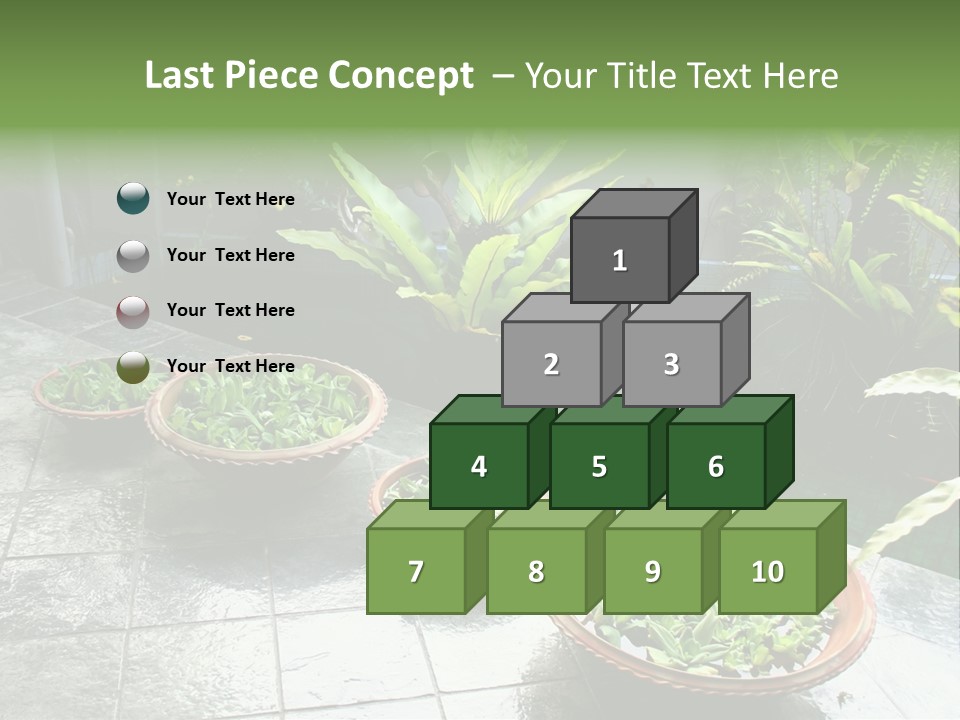 Pot With Floating Plants In Balinese Architectural Style PowerPoint Template