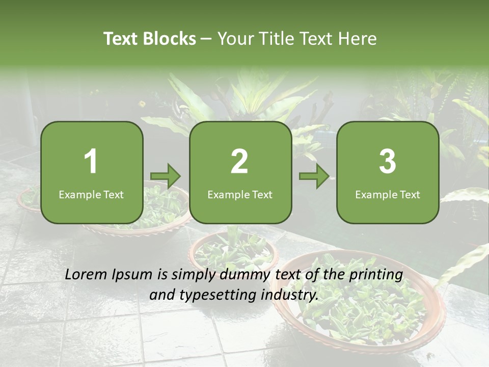 Pot With Floating Plants In Balinese Architectural Style PowerPoint Template