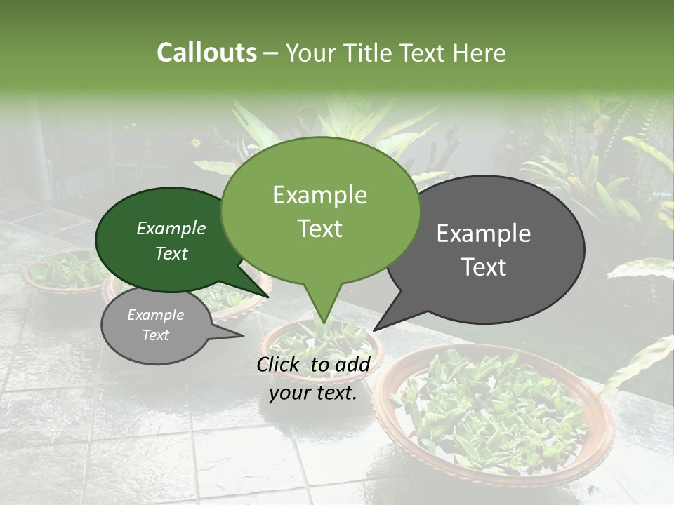 Pot With Floating Plants In Balinese Architectural Style PowerPoint Template