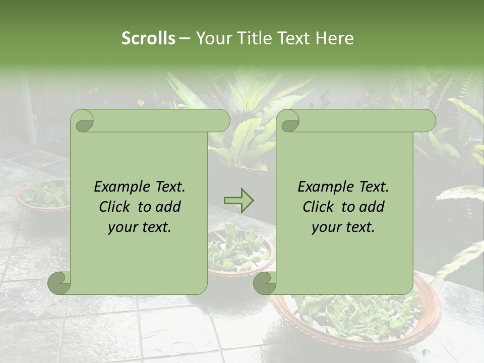 Pot With Floating Plants In Balinese Architectural Style PowerPoint Template