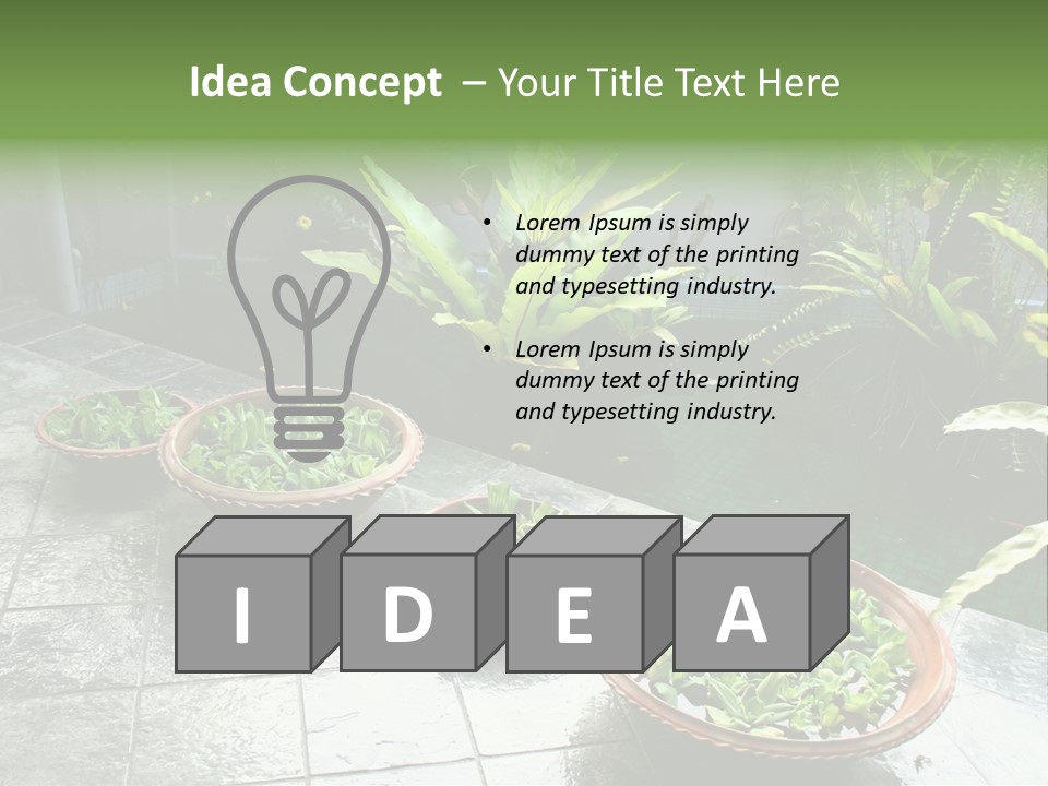 Pot With Floating Plants In Balinese Architectural Style PowerPoint Template