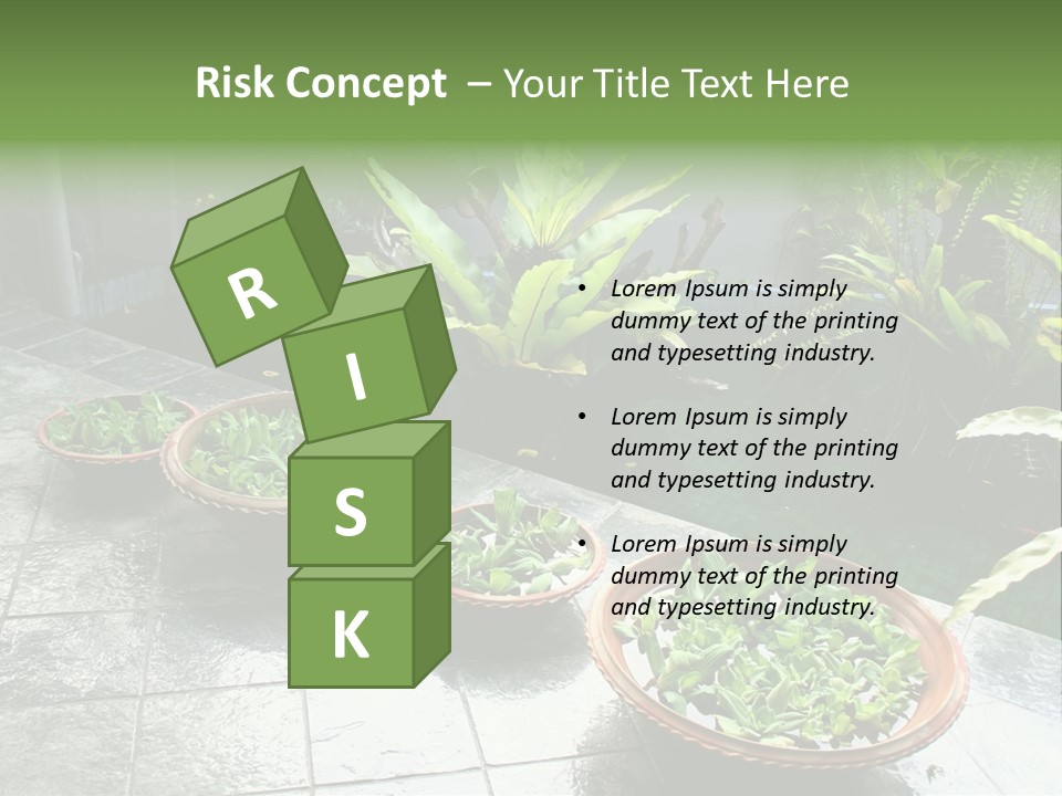 Pot With Floating Plants In Balinese Architectural Style PowerPoint Template