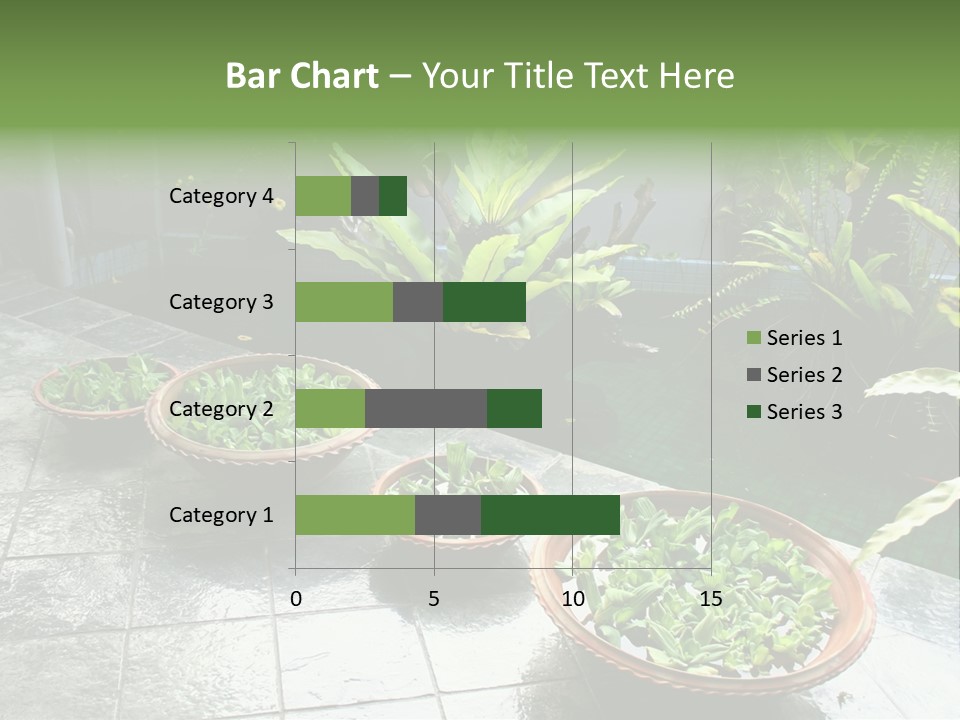 Pot With Floating Plants In Balinese Architectural Style PowerPoint Template