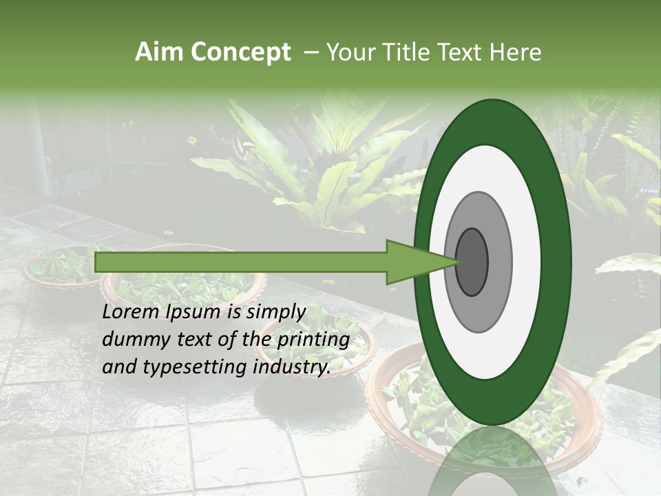 Pot With Floating Plants In Balinese Architectural Style PowerPoint Template