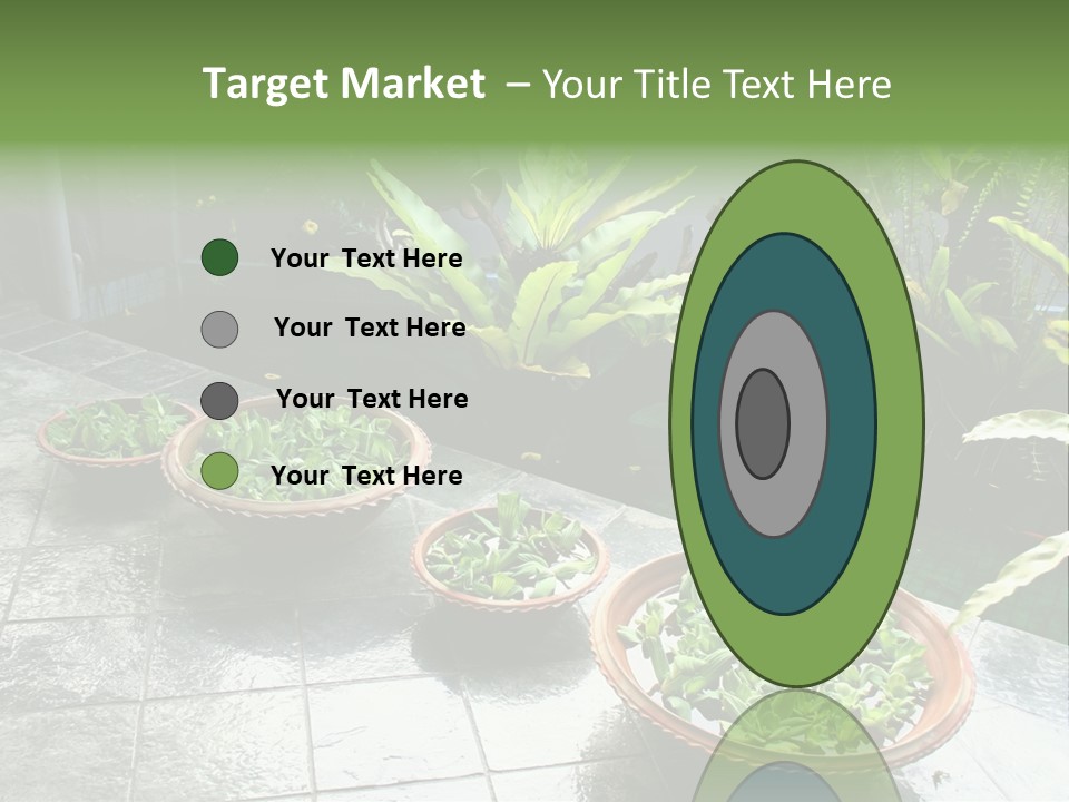 Pot With Floating Plants In Balinese Architectural Style PowerPoint Template