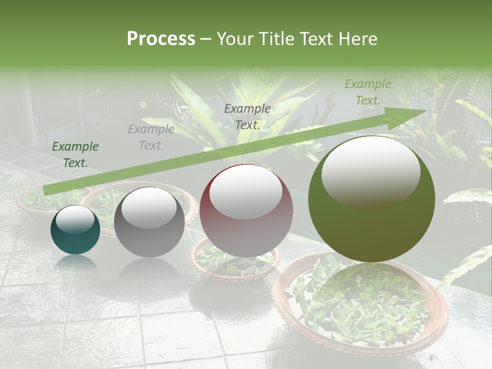 Pot With Floating Plants In Balinese Architectural Style PowerPoint Template