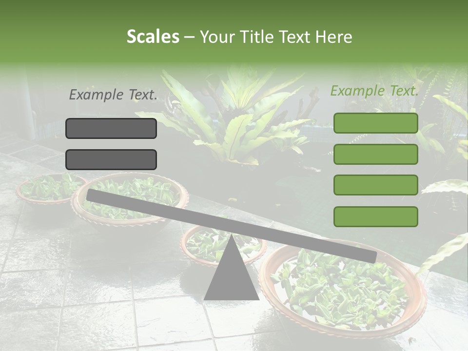 Pot With Floating Plants In Balinese Architectural Style PowerPoint Template