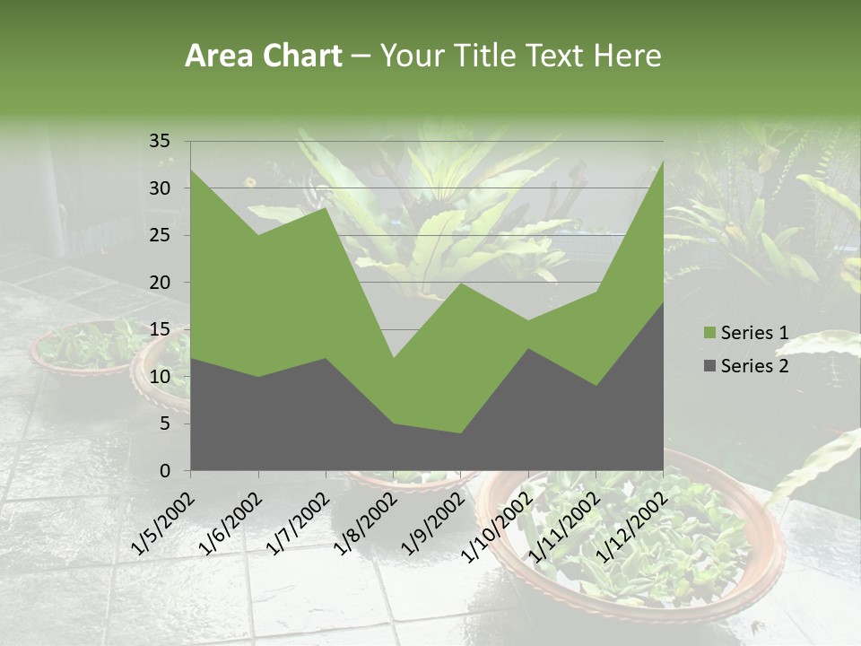 Pot With Floating Plants In Balinese Architectural Style PowerPoint Template