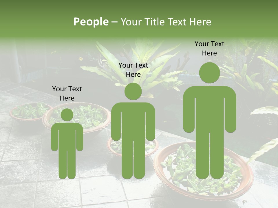 Pot With Floating Plants In Balinese Architectural Style PowerPoint Template