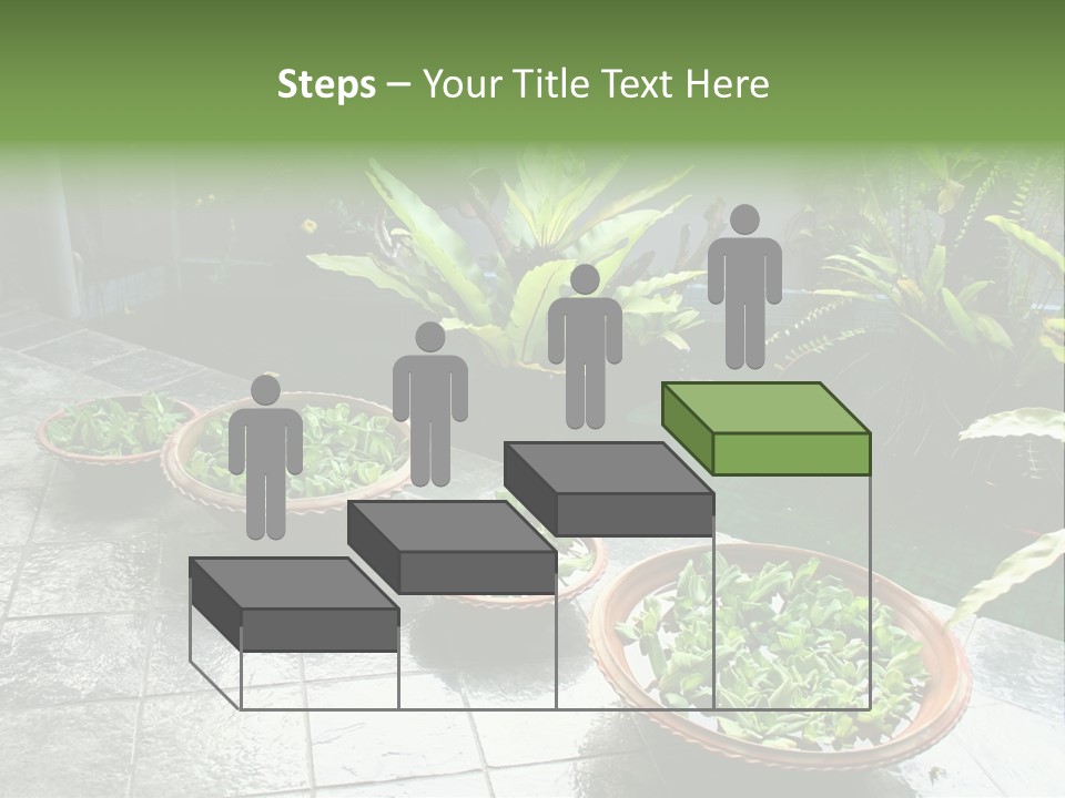 Pot With Floating Plants In Balinese Architectural Style PowerPoint Template