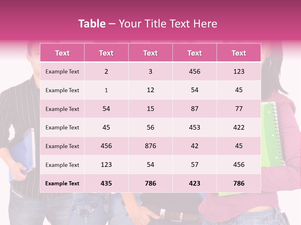 Casual Group Of College Students Smiling - Isolated Over A White Background PowerPoint Template