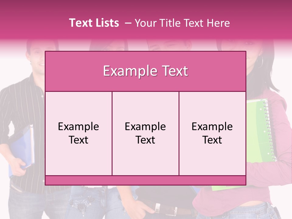 Casual Group Of College Students Smiling - Isolated Over A White Background PowerPoint Template
