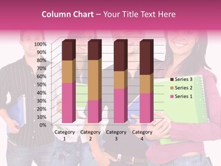 Casual Group Of College Students Smiling - Isolated Over A White Background PowerPoint Template