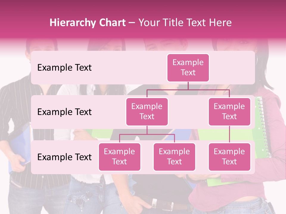 Casual Group Of College Students Smiling - Isolated Over A White Background PowerPoint Template