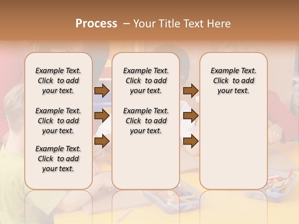Teacher And Three Preschoolers Playing With Wooden Blocks PowerPoint Template