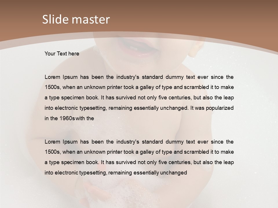 Smile Baby In Bath With Two Teeths PowerPoint Template