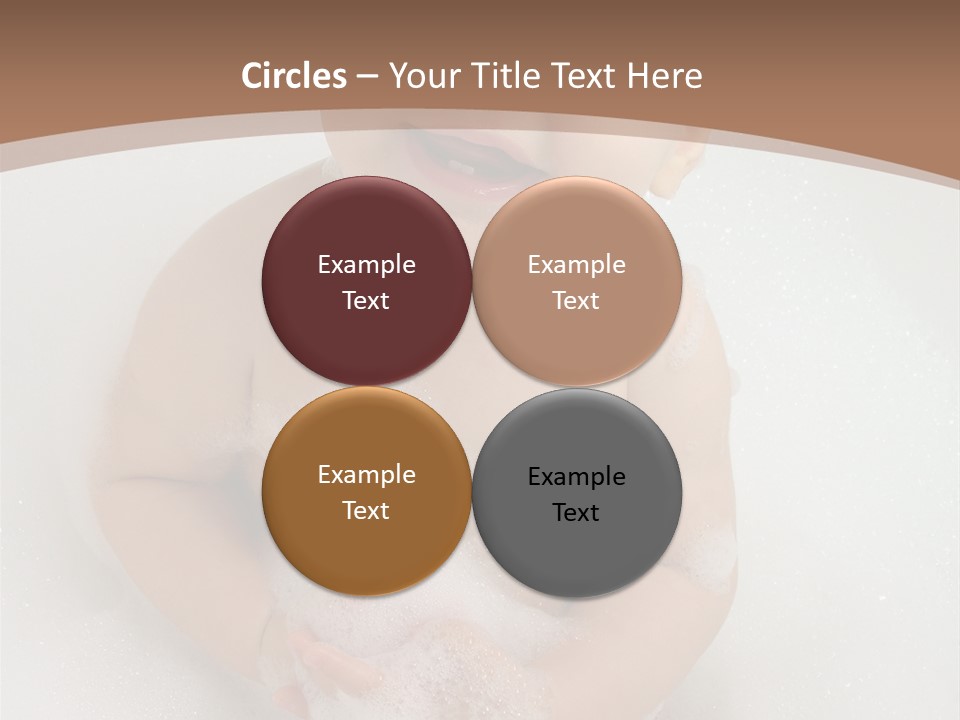 Smile Baby In Bath With Two Teeths PowerPoint Template