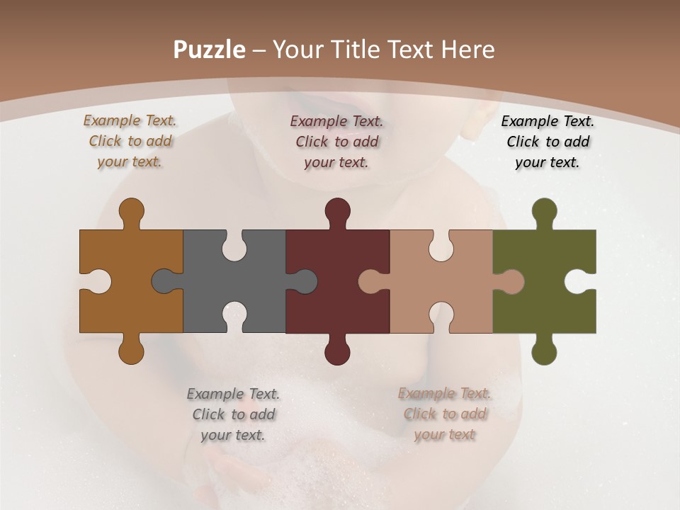 Smile Baby In Bath With Two Teeths PowerPoint Template