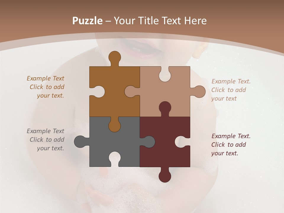 Smile Baby In Bath With Two Teeths PowerPoint Template