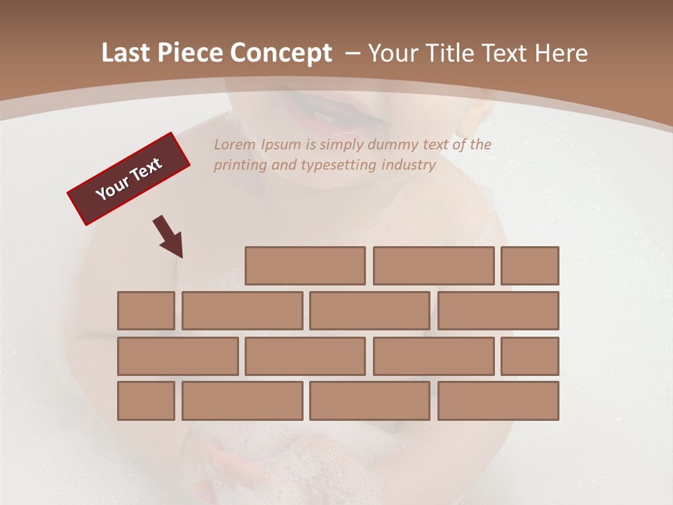 Smile Baby In Bath With Two Teeths PowerPoint Template