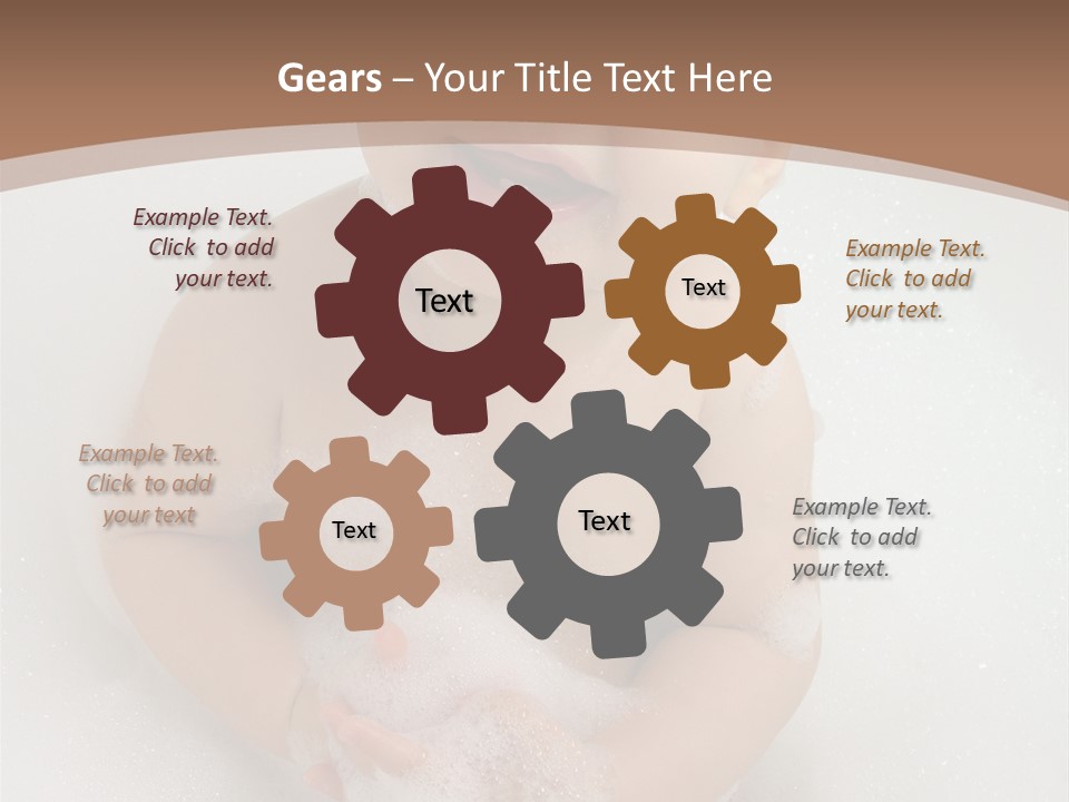 Smile Baby In Bath With Two Teeths PowerPoint Template