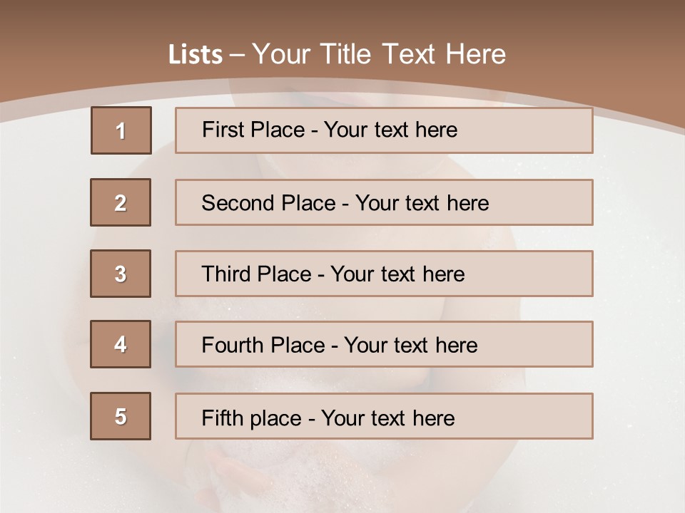 Smile Baby In Bath With Two Teeths PowerPoint Template