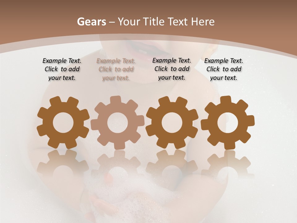 Smile Baby In Bath With Two Teeths PowerPoint Template