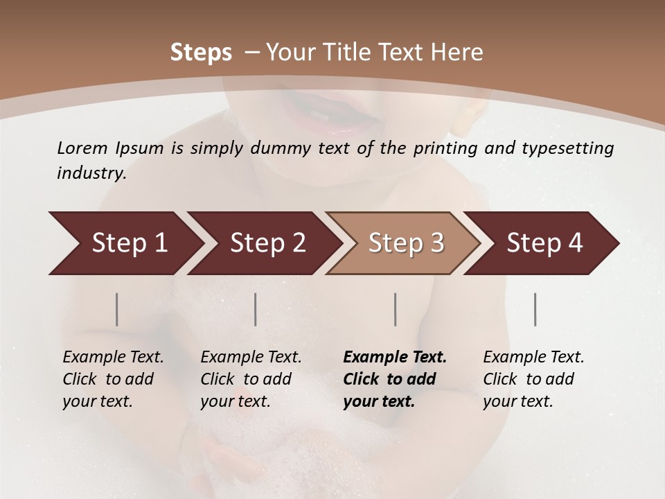 Smile Baby In Bath With Two Teeths PowerPoint Template