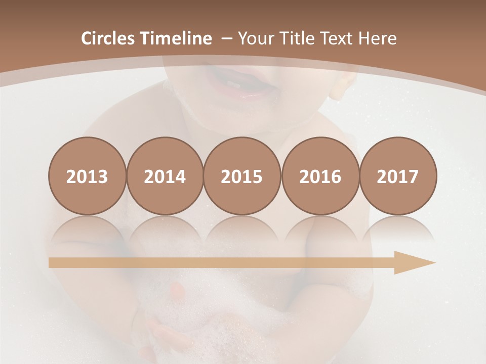 Smile Baby In Bath With Two Teeths PowerPoint Template